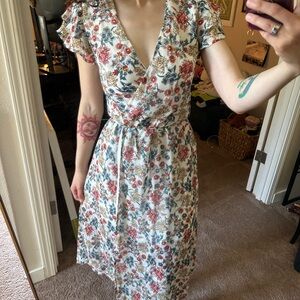 Floral midi wrap sundress